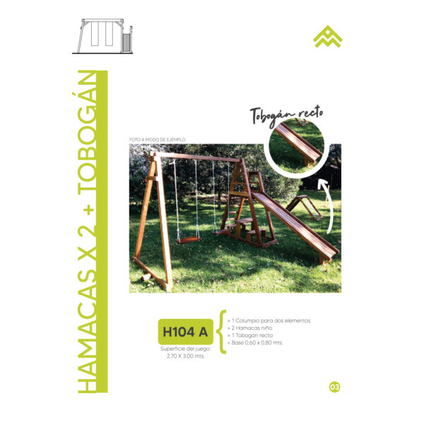 H104 A | Hamacas x2 + tobogán