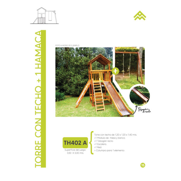 TH402 A | Torre con techo + 1 hamaca